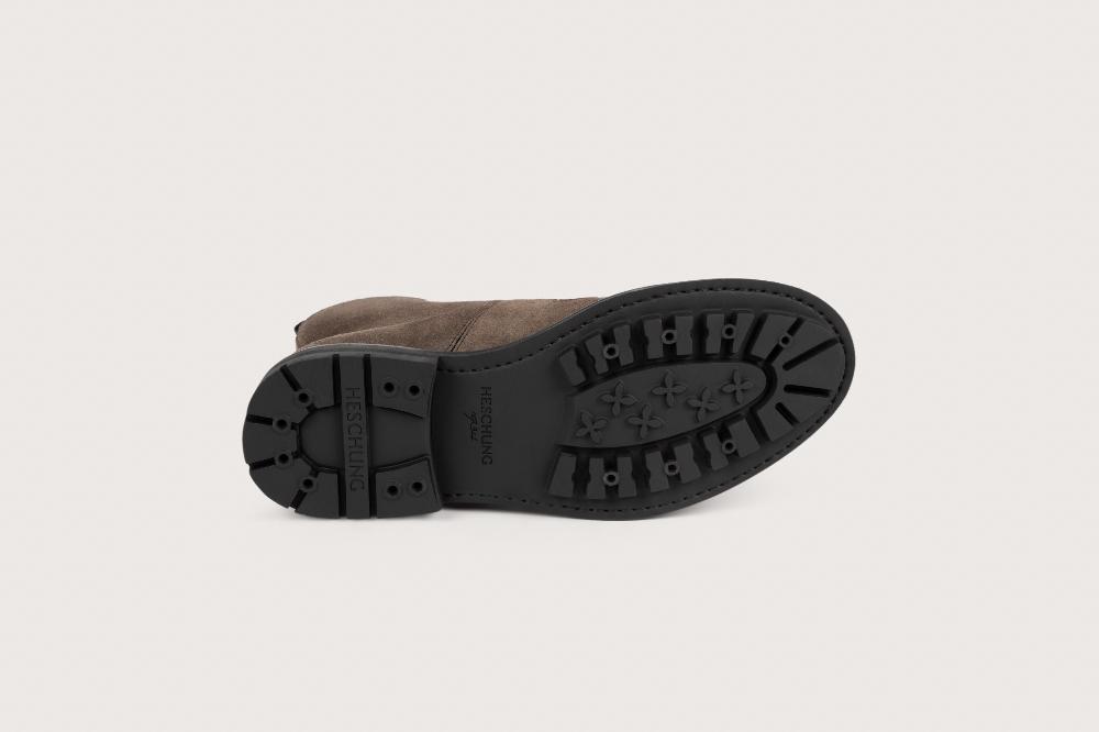 Heschung Bottine En Veau Velours Pour Homme Semelle Gomme Coloris Acacia