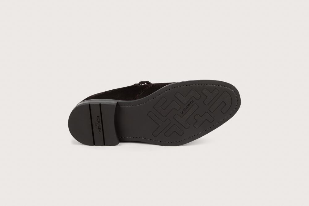 Heschung Bottine En Veau Velours Pour Homme Semelle Gomme Coloris Moro