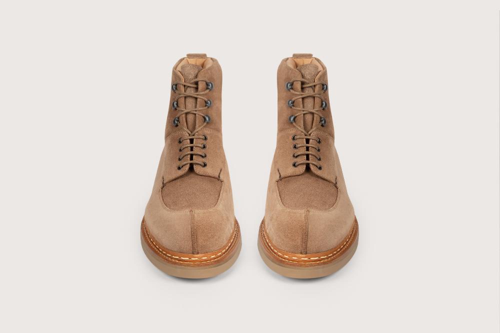 Heschung Bottine En Veau Velours Pour Homme Semelle Gomme Extra-légère Coloris Terre