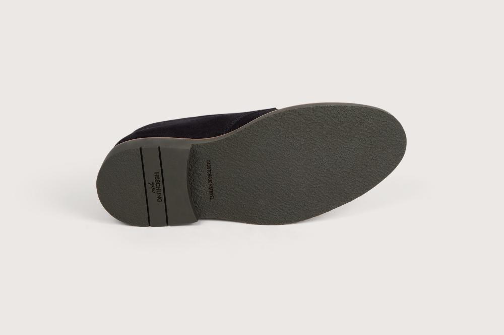 Heschung Bottine Genêt Pour Homme En Veau Velours Navy Semelle Gomme