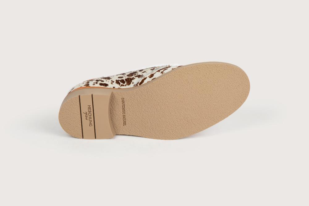 Heschung Bottines Femme En Cuir De Vache Cow Naturel Semelle Hévéa En Gomme