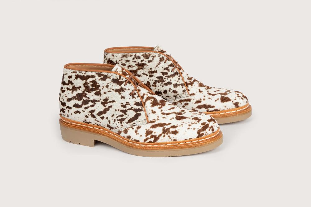 heschung Bottines femme en cuir de vache Cow Naturel semelle Hévéa en gomme