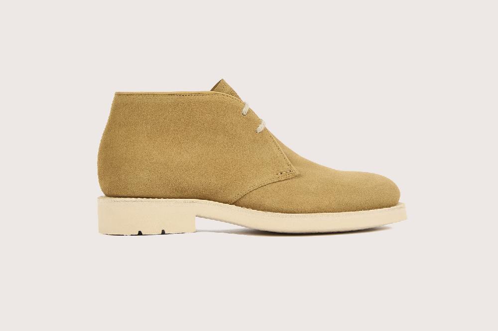 Heschung Bottines Femme En Veau Velours Marron Clair Semelle Gomme