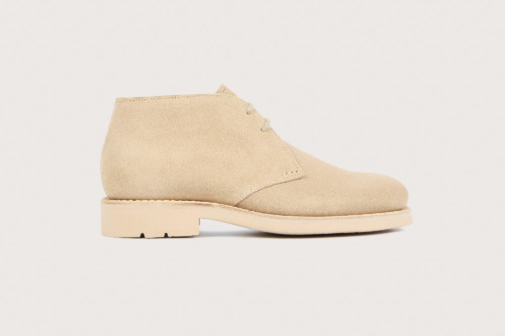 Heschung Bottines Femme En Veau Velours Sable Semelle Gomme