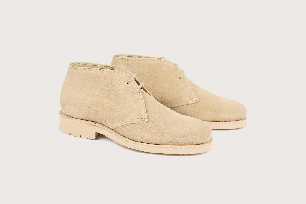heschung Bottines femme en veau velours sable semelle gomme heschung Bottines femme en veau velours sable semelle gomme