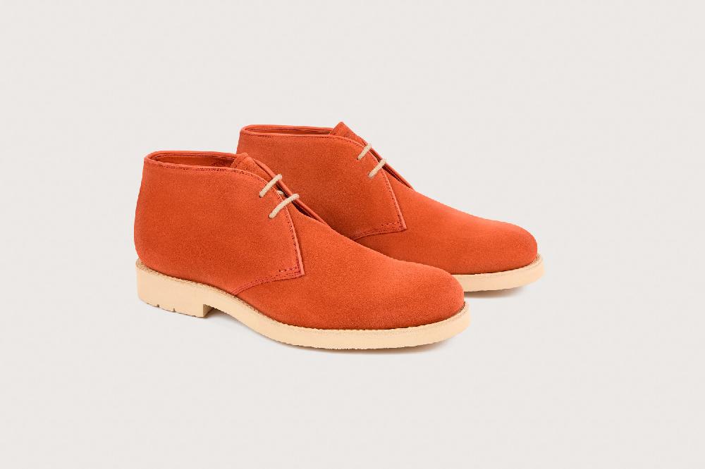 heschung Bottines homme en veau velours rouille semelle gomme heschung Bottines homme en veau velours rouille semelle gomme