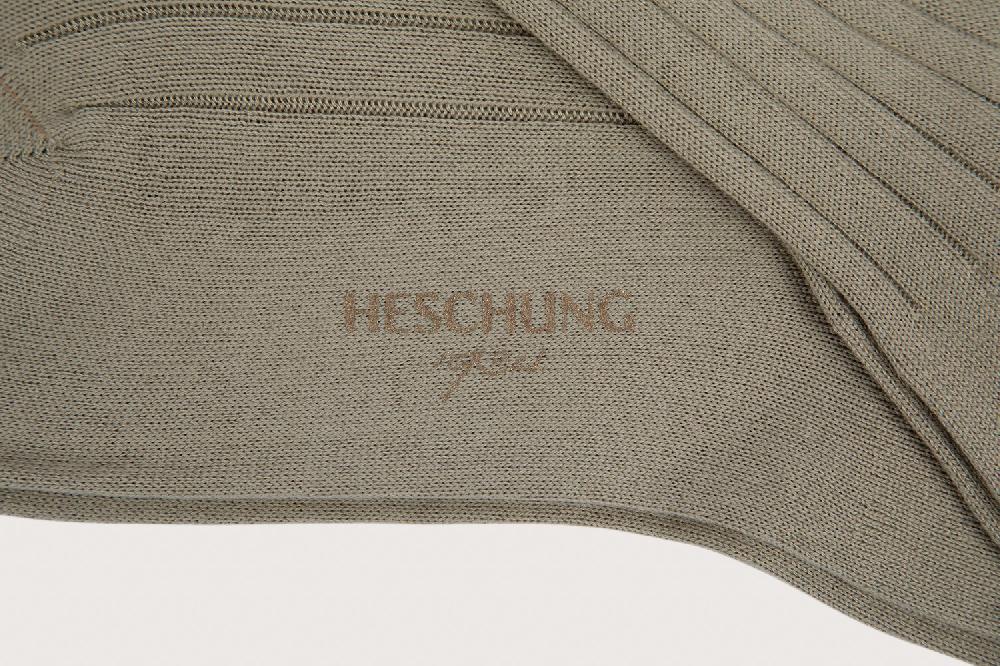 Heschung Chaussettes Heschung Pour Homme/femme En Coton Beige Renforcées à L'avant Et Au Talon