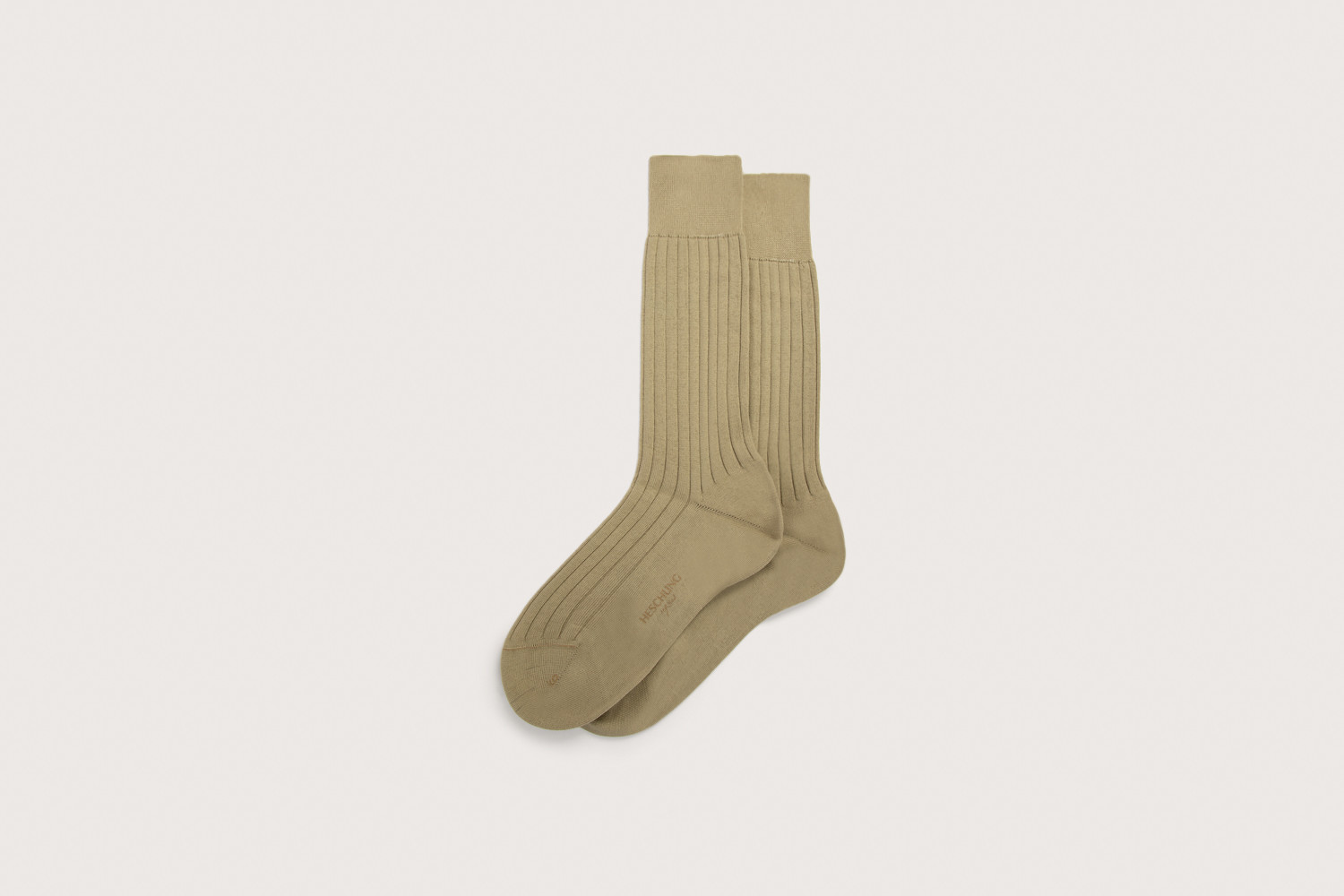 heschung Chaussettes Heschung pour homme/femme en coton beige renforcées à l'avant et au talon