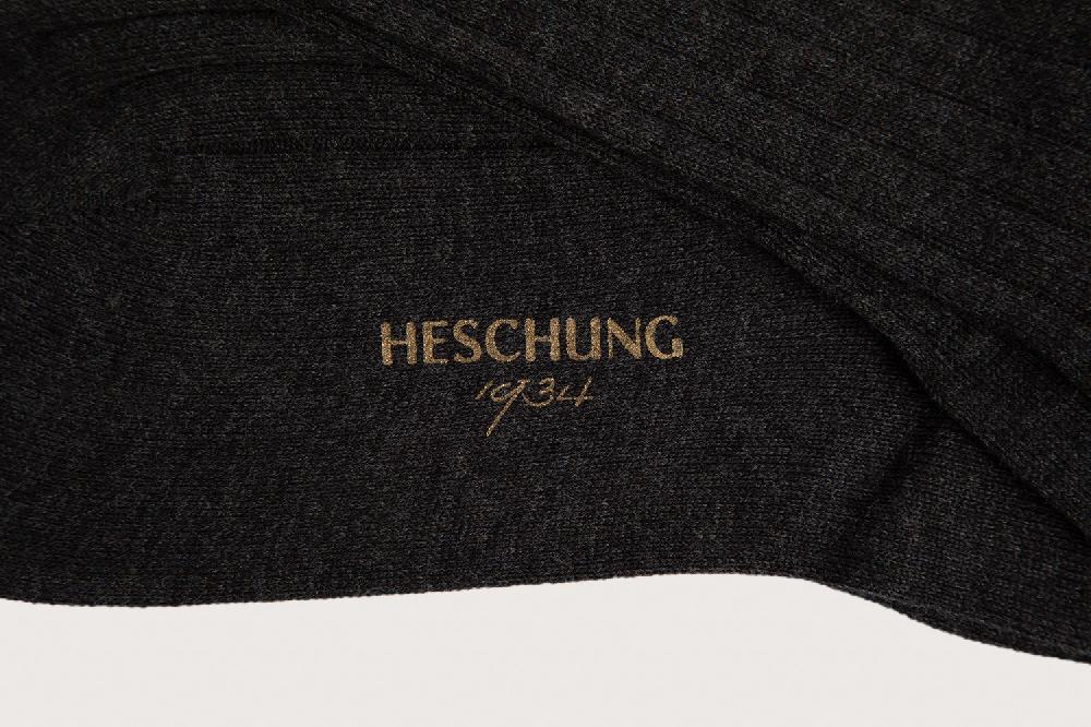 Heschung Chaussettes Heschung Pour Homme/femme En Coton Gris Foncé Renforcées à L'avant Et Au Talon