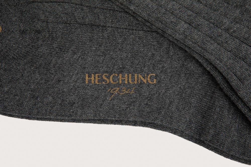 Heschung Chaussettes Heschung Pour Homme/femme En Coton Gris Clair Renforcées à L'avant Et Au Talon