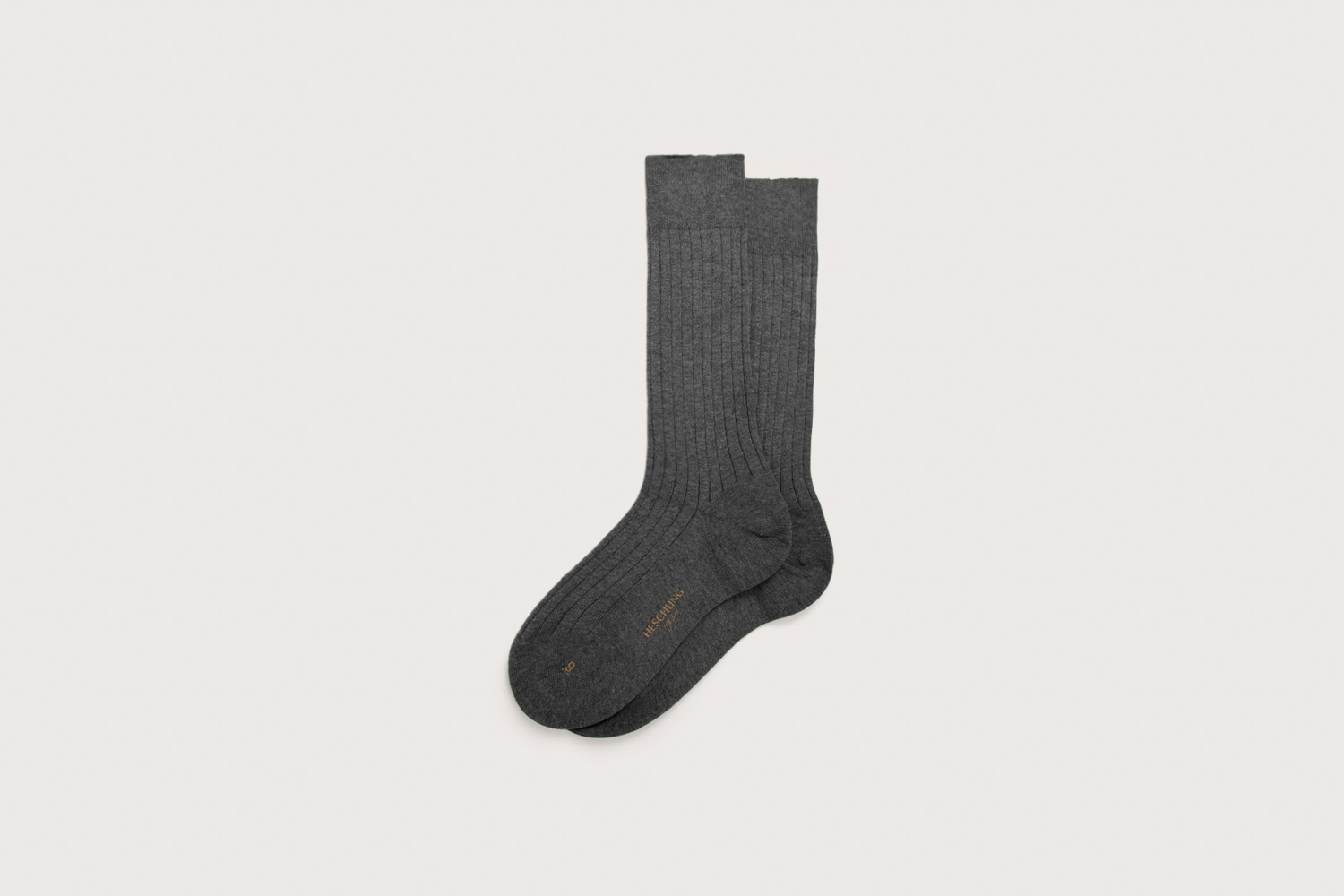 heschung Chaussettes Heschung pour homme/femme en coton gris clair renforcées à l'avant et au talon
