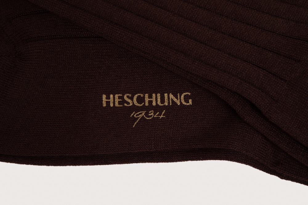 Heschung Chaussettes Heschung Pour Homme/femme En Coton Marron Renforcées à L'avant Et Au Talon