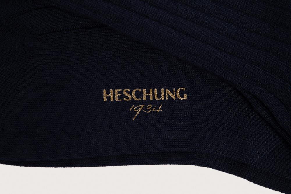 Heschung Chaussettes Heschung Pour Homme/femme En Coton Marine Renforcées à L'avant Et Au Talon