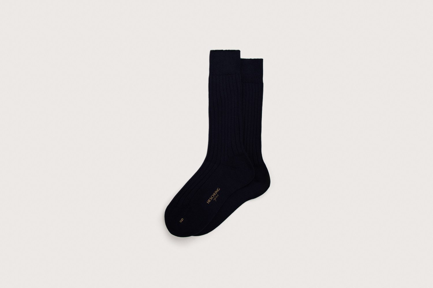 heschung Chaussettes Heschung pour homme/femme en coton marine renforcées à l'avant et au talon