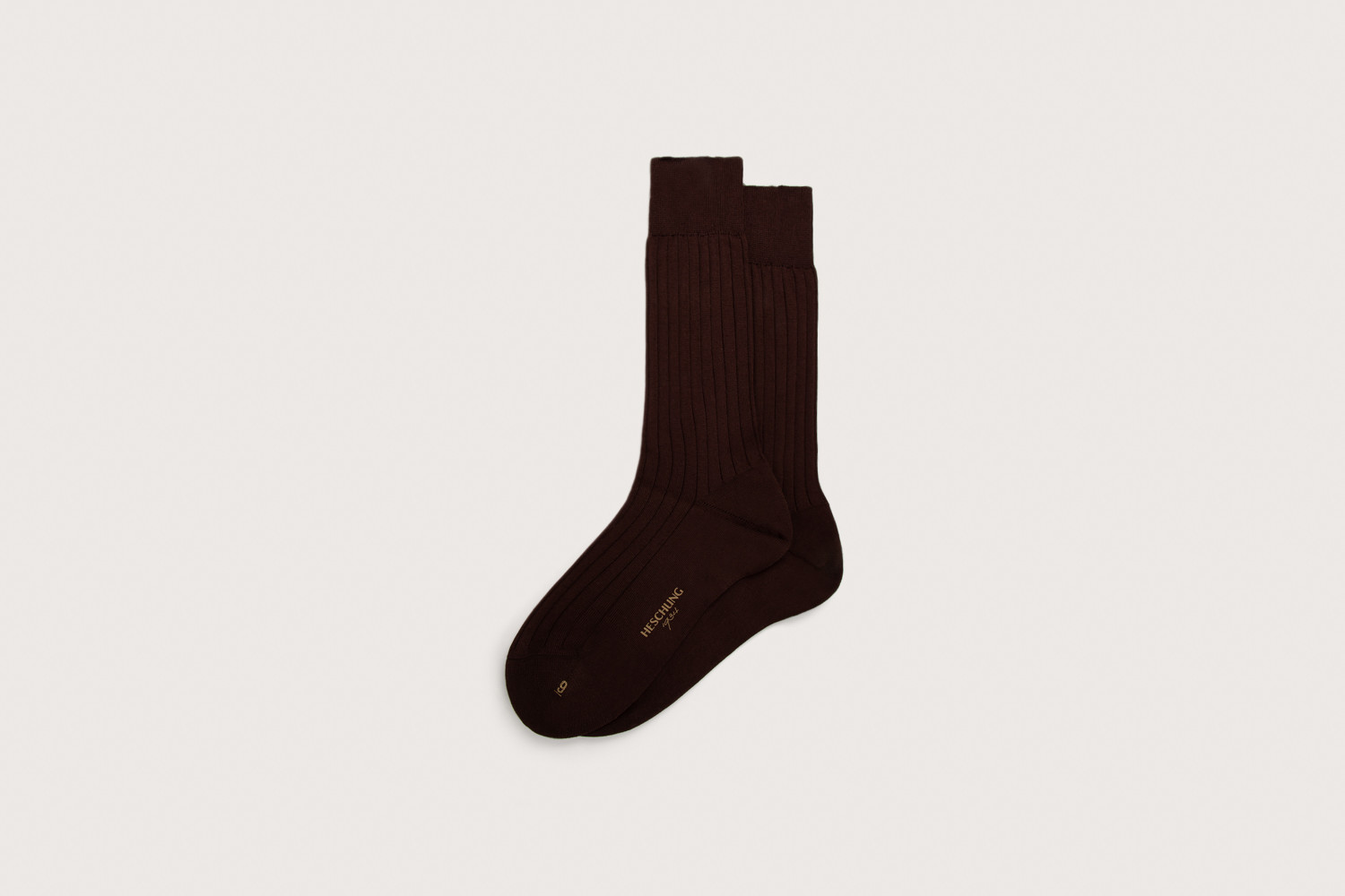 heschung Chaussettes Heschung pour homme/femme en coton marron renforcées à l'avant et au talon