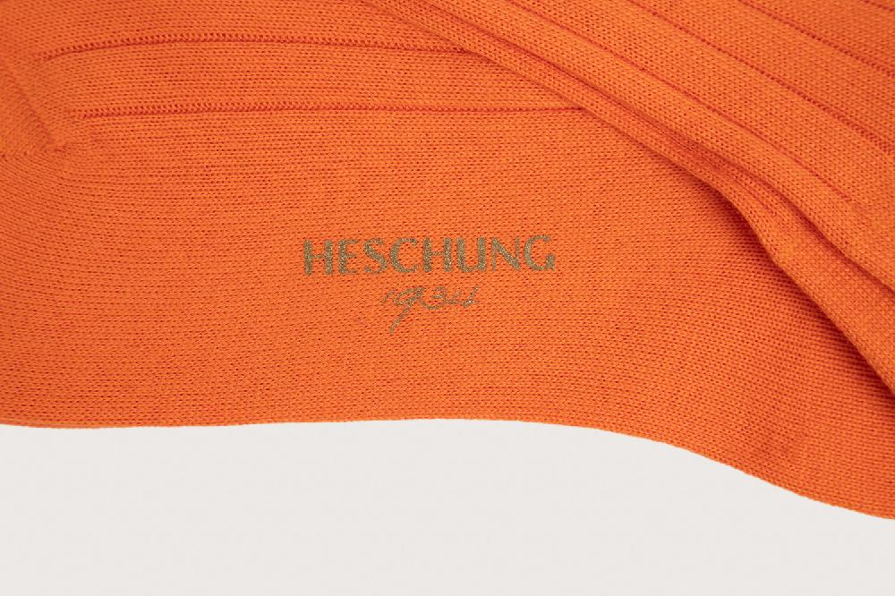 Heschung Chaussettes Heschung Pour Homme/femme En Coton Orangé Renforcées à L'avant Et Au Talon