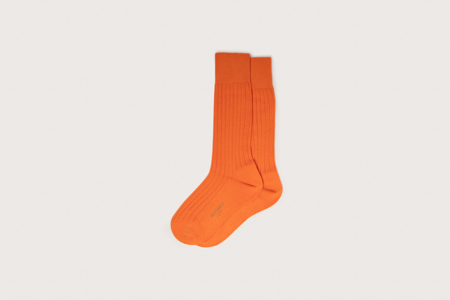 heschung Chaussettes Heschung pour homme/femme en coton orangé renforcées à l'avant et au talon