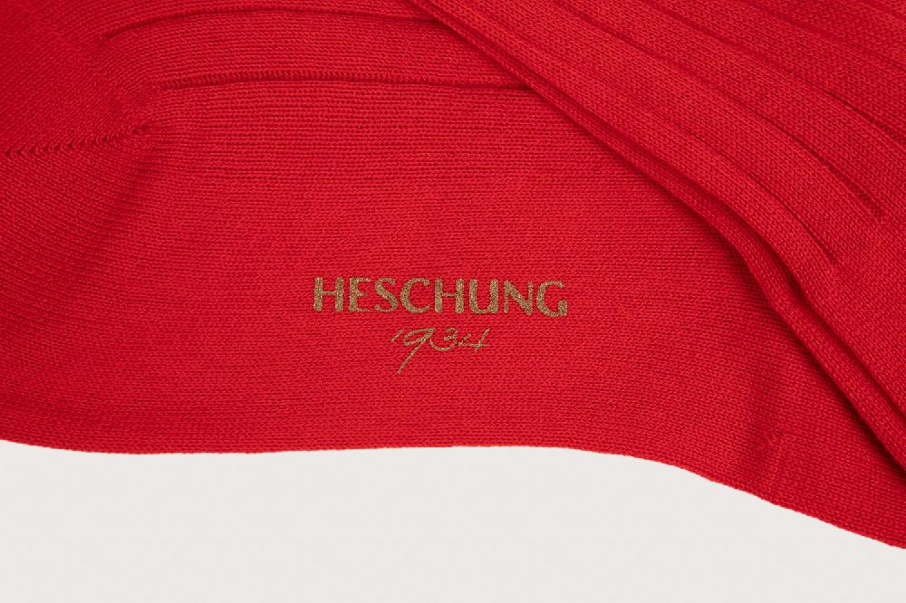 Heschung Chaussettes Heschung Pour Homme/femme En Coton Rouge Renforcées à L'avant Et Au Talon