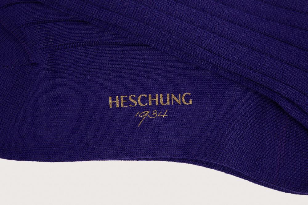 Heschung Chaussettes Heschung Pour Homme/femme En Coton Violet Renforcées à L'avant Et Au Talon