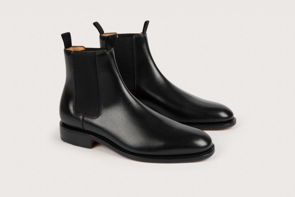 heschung Chelsea-Boots homme en cuir noir élégantes et légères