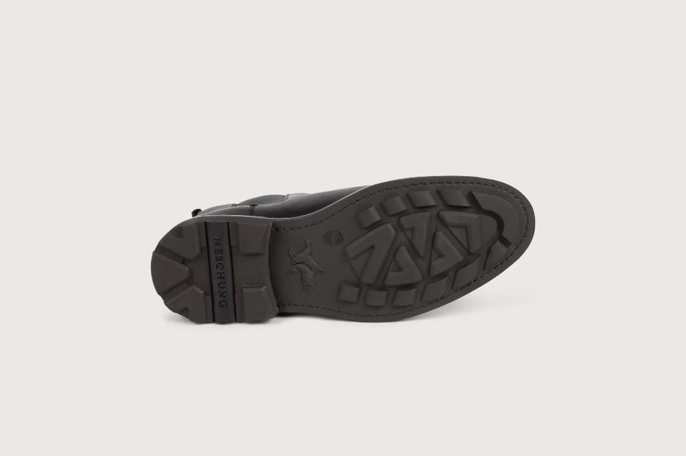 Heschung Chelsea Boots Intemporelles Homme En Cuir Lisse Noir Sur Semelle Gomme