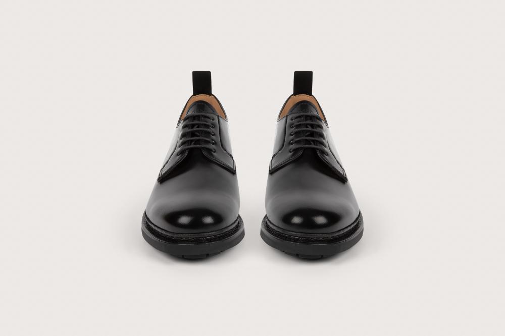 Heschung Derby Aronia En Cuir Brillant Noir Pour Femme Semelle Gomme