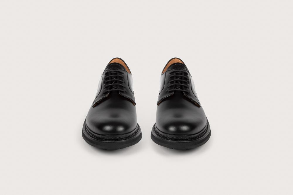 Heschung Derby Aronia En Cuir Lisse Noir Pour Femme Semelle Gomme