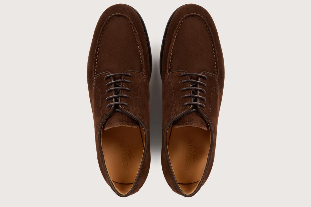 Heschung Derby En Cuir De Veau Pour Homme Semelle Cuir Coloris Cacao