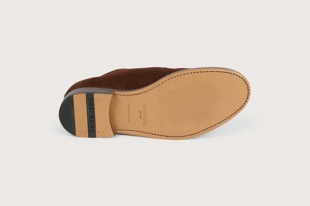 Heschung Derby En Cuir De Veau Pour Homme Semelle Cuir Coloris Cacao