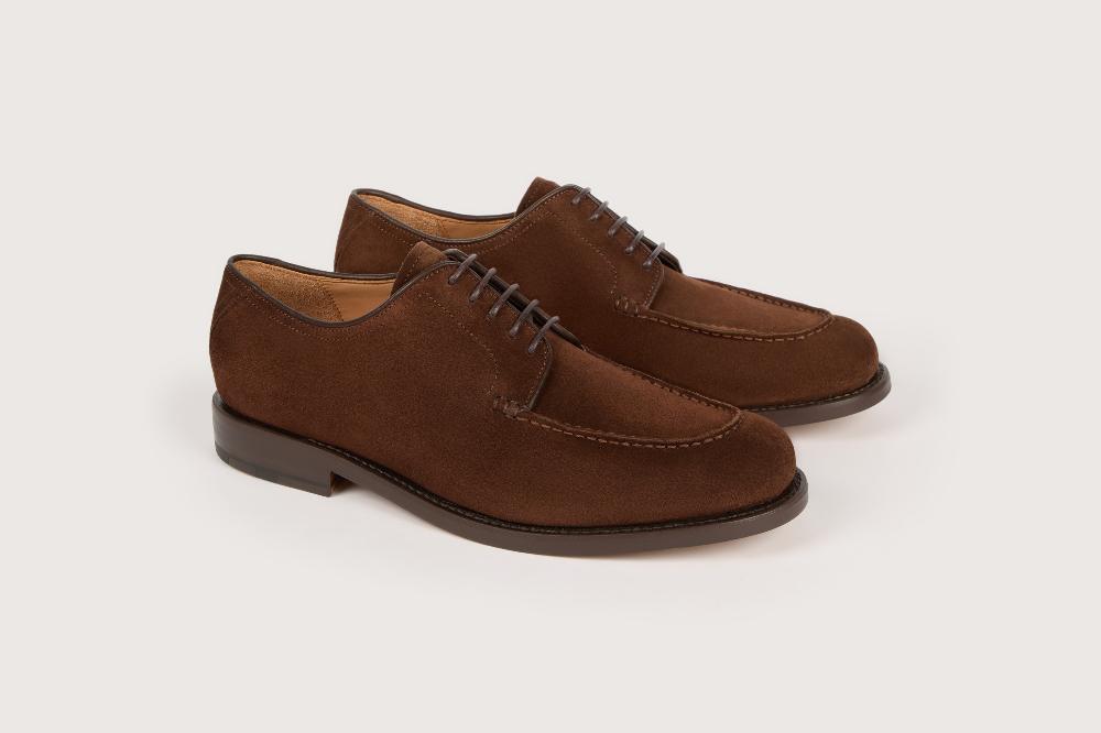 heschung Derby en cuir de veau pour homme semelle cuir coloris cacao heschung Derby en cuir de veau pour homme semelle cuir coloris cacao