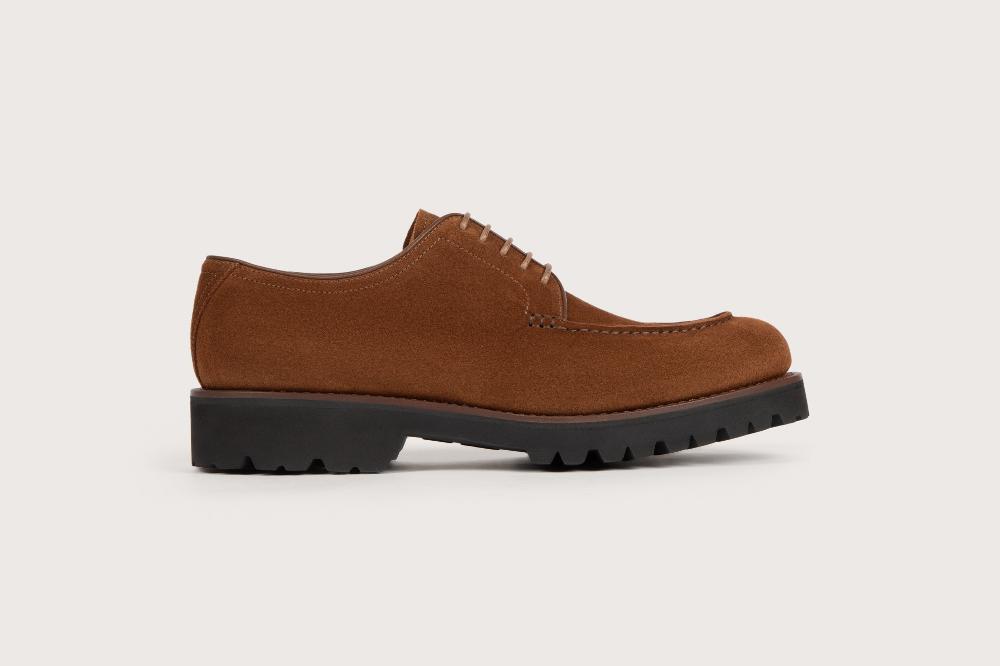 Heschung Derby En Cuir De Veau Pour Homme Semelle Gomme Coloris Cigare