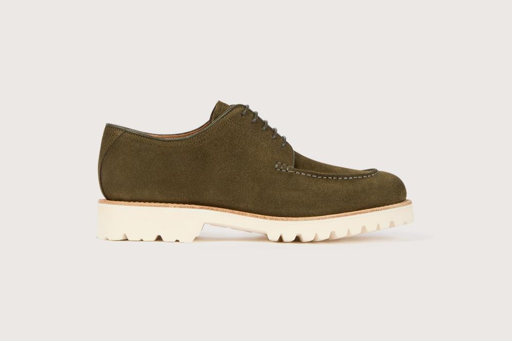 Heschung Derby En Cuir De Veau Pour Homme Semelle Gomme Coloris Kaki