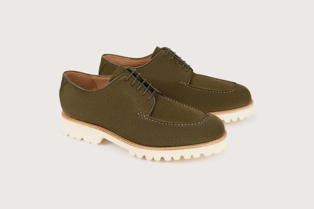 heschung Derby en cuir de veau pour homme semelle gomme coloris Kaki heschung Derby en cuir de veau pour homme semelle gomme coloris Kaki