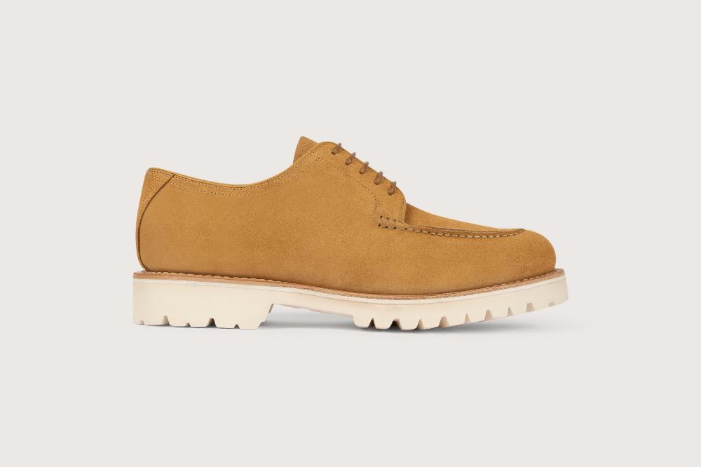 Heschung Derby En Cuir De Veau Pour Homme Semelle Gomme Coloris Camel