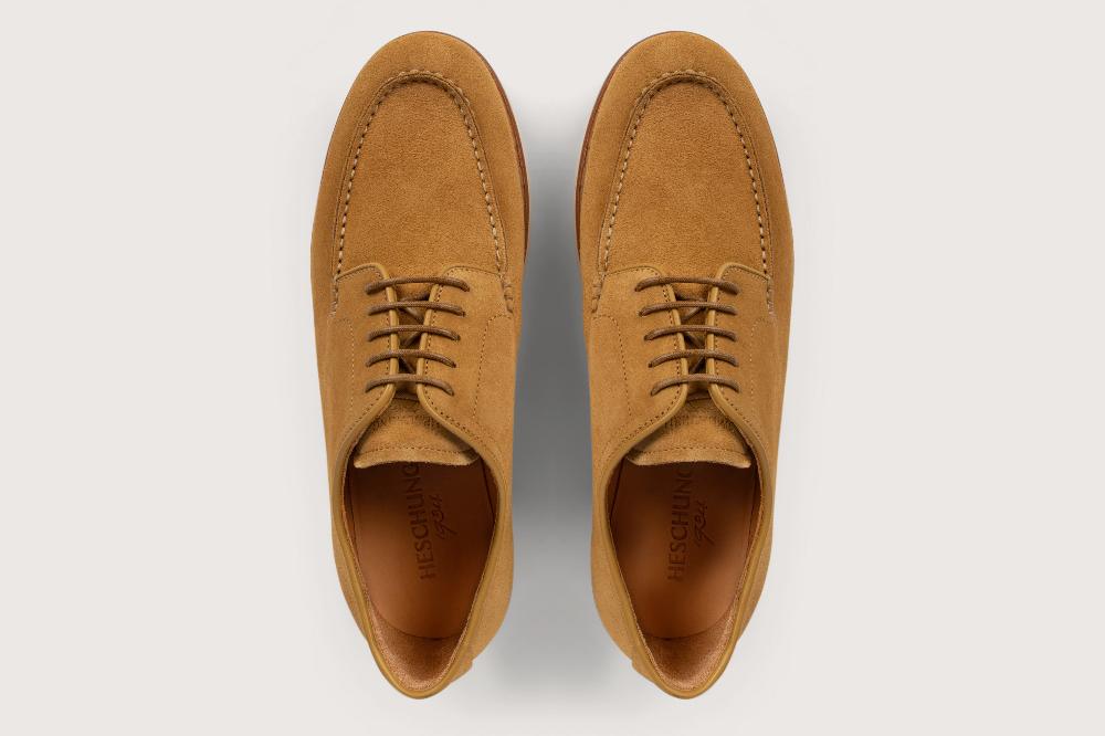 Heschung Derby En Cuir De Veau Pour Homme Semelle Gomme Coloris Camel