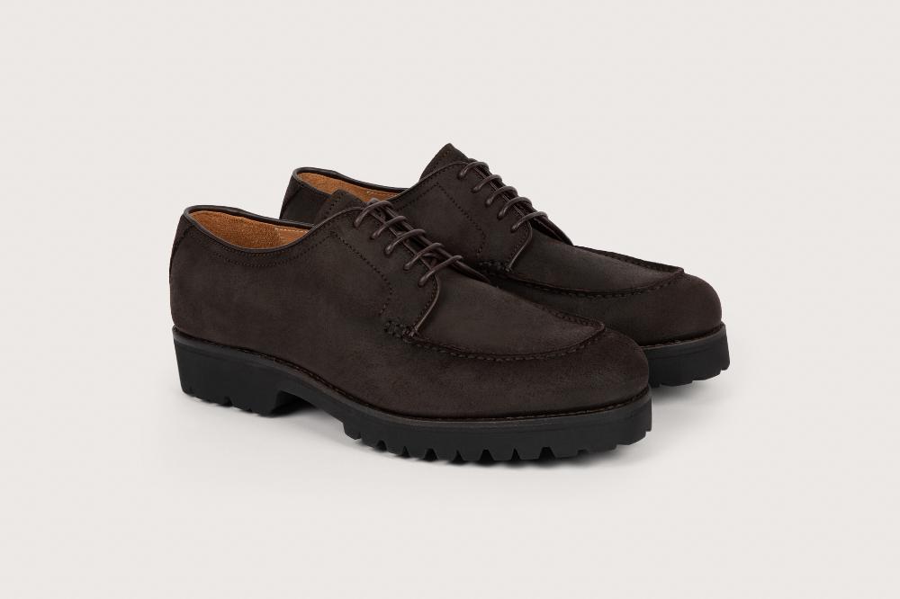 heschung Derby en cuir de veau pour homme semelle gomme coloris moro heschung Derby en cuir de veau pour homme semelle gomme coloris moro