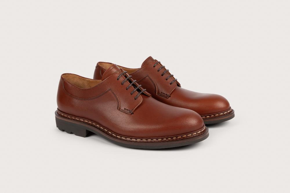 heschung Derby en cuir suportlo imperméable pour homme semelle gomme coloris espresso