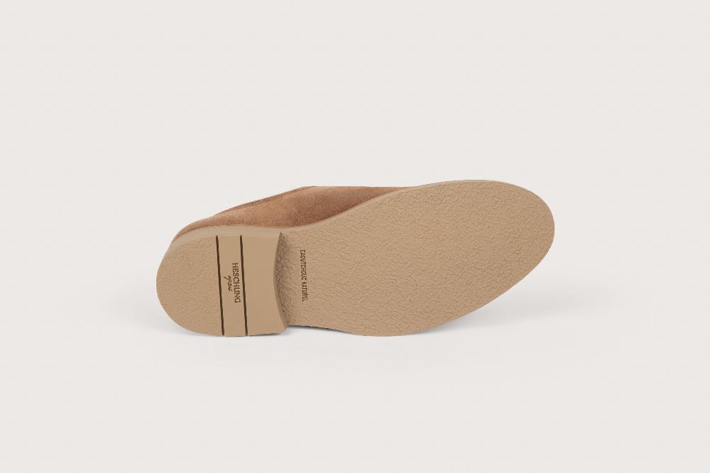 Heschung Derby En Cuir Veau Velours Imperméable Pour Homme Semelle Gomme Coloris Terre