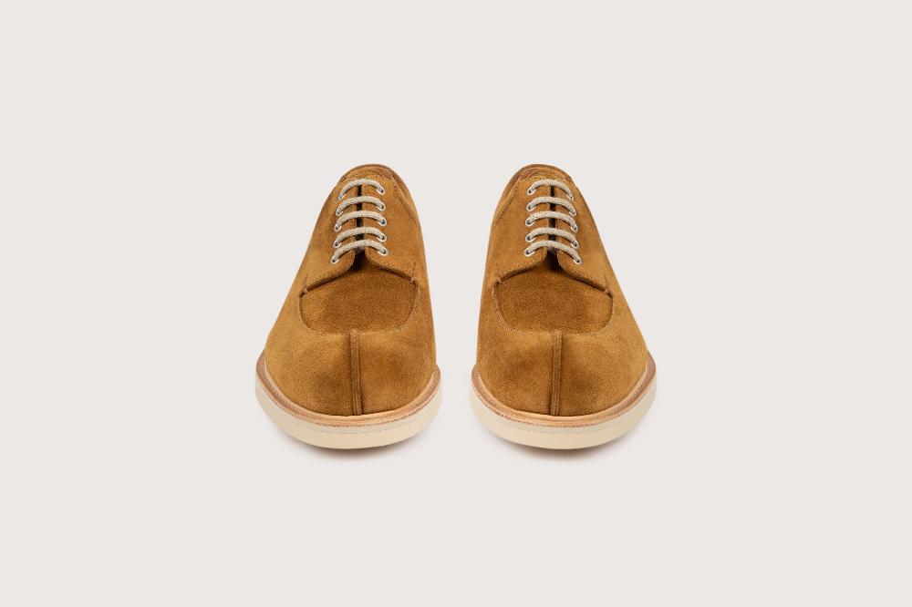 Heschung Derby En Cuir Veau Velours Imperméable Pour Homme Semelle Gomme Coloris Maraca