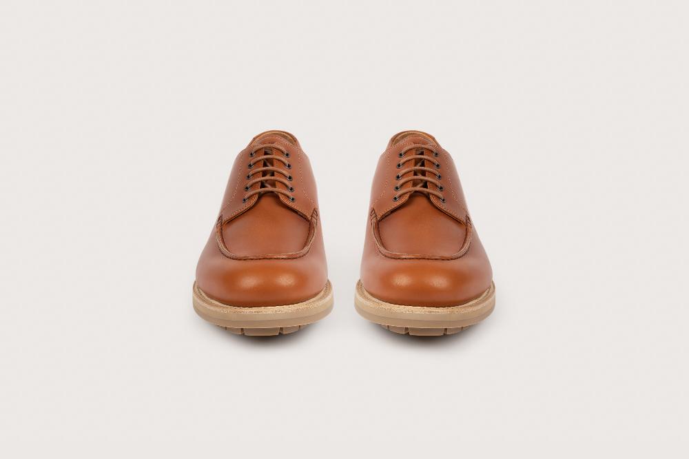 Heschung Derby En Veau Box Pour Homme Semelle Gomme Coloris Cognac