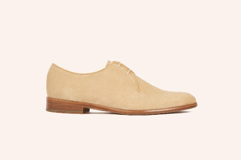 Heschung Derby En Veau Velours Pour Homme Semelle Cuir Coloris Sable