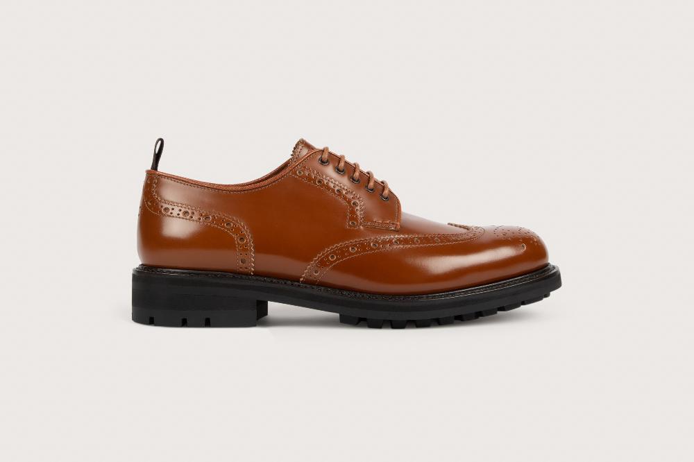 Heschung Derby En Veau Windsor Pour Homme Semelle Gomme Coloris Cognac