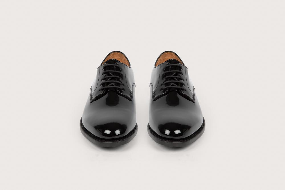 Heschung Derby Femme Aralia En Cuir Glacé Noir Semelle Cuir