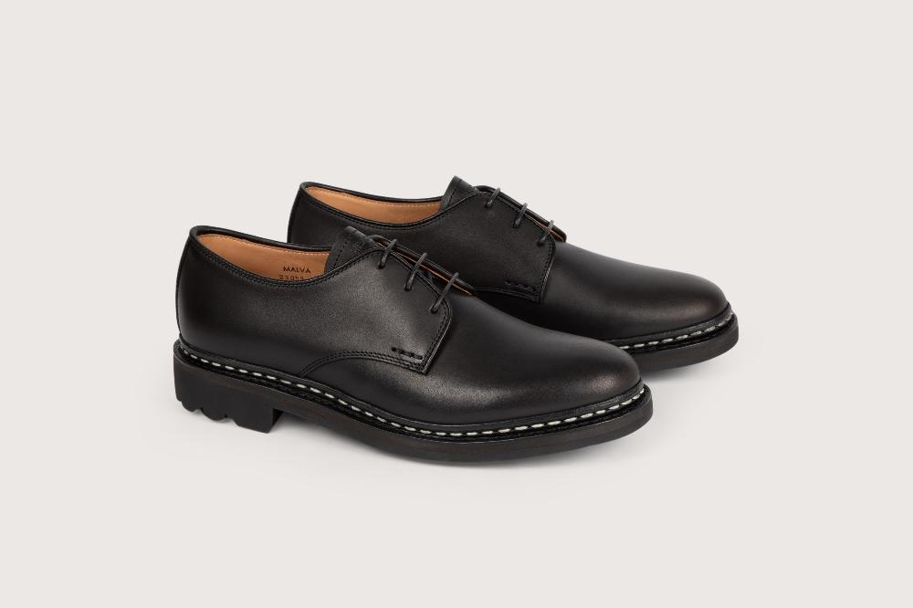 heschung Derby Femme en cuir Anilcalf Noir sur semelle gomme heschung Derby Femme en cuir Anilcalf Noir sur semelle gomme