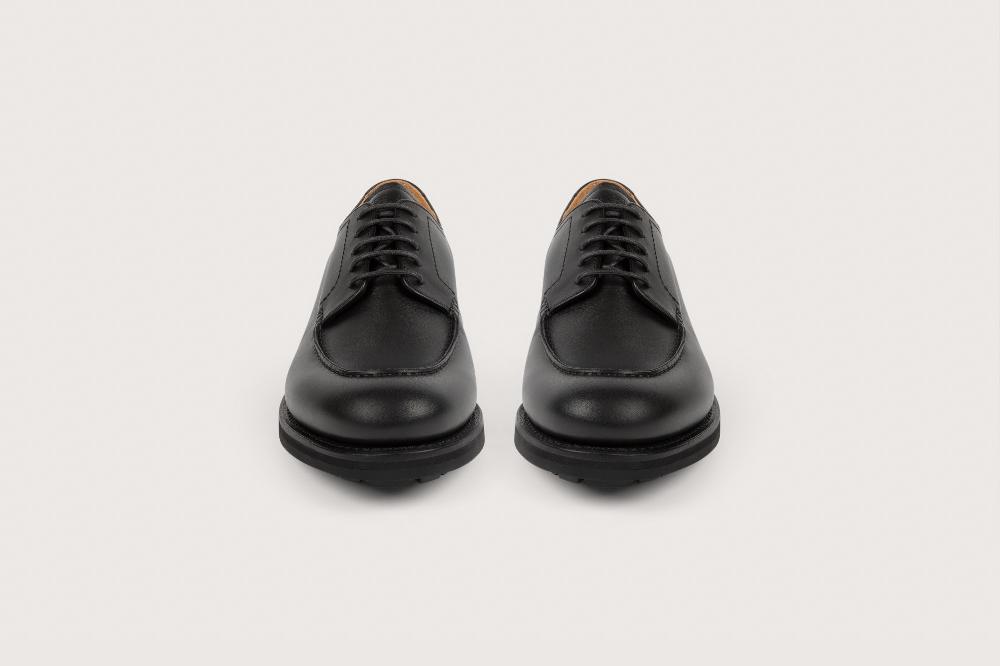 Heschung Derby Femme Ilex En Cuir Noir Sur Semelle Gomme