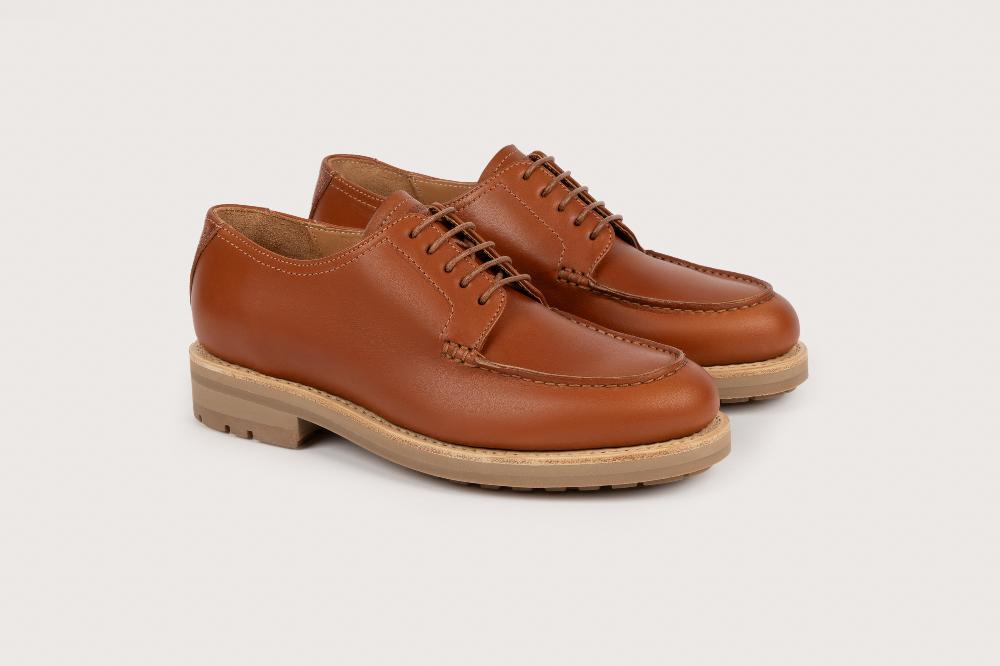 heschung Derby femme Ilex en novonappa cognac sur semelle gomme