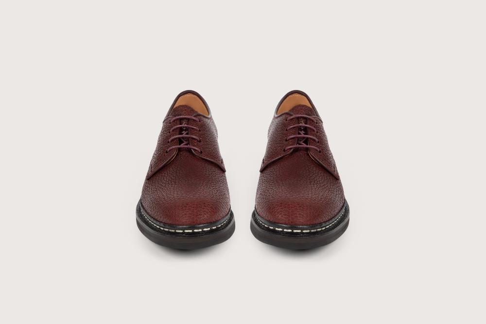 Heschung Derby Femme Intemporel En Cuir Grainé Rouge Foncé Pour Une Allure Casual Ou Habillée