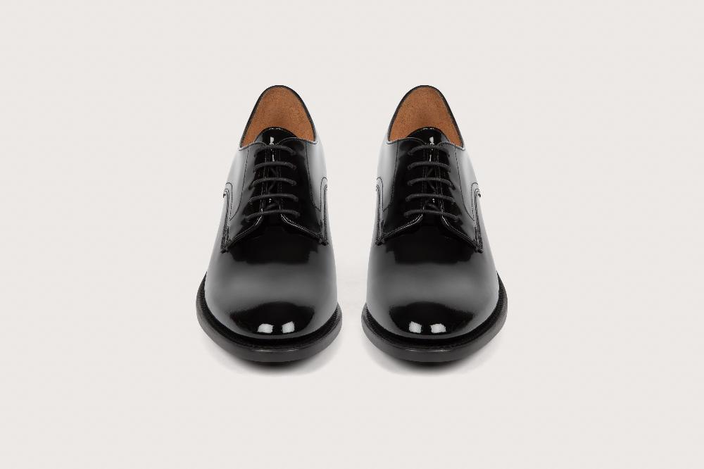 Heschung Derby Femme Marcia En Cuir Glacé Noir Semelle Cuir