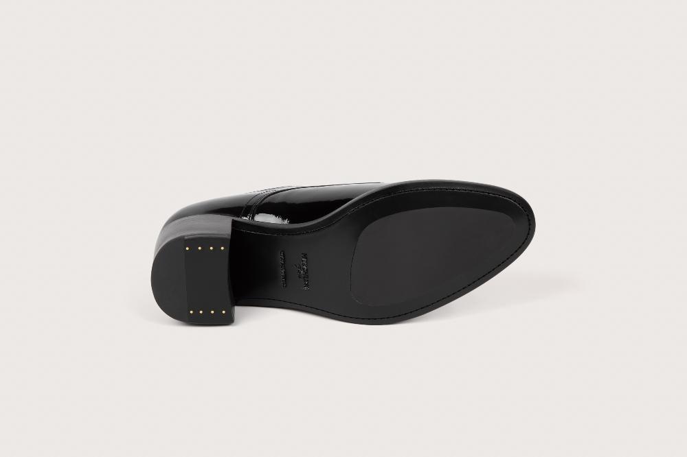 Heschung Derby Femme Marcia En Cuir Glacé Noir Semelle Cuir