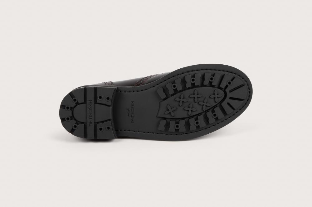 Heschung Derby Femme Windsor En Cuir Aubergine Sur Semelle Gomme